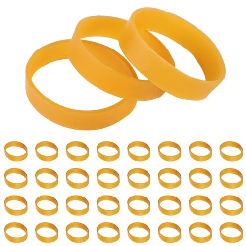 lasuroa 32uds Retenedores de Freno de Esquí, Retenedores de Bandas de Freno de Snowboard Banda de Goma de Freno para Snowboard Accesorios para Deportes de Invierno al Aire Libre (Amarillo)