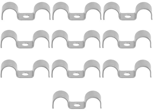 10Pcs 304 Stainless Steel Double Line Clamps Single Hole Rigid Pipe Strap M-Type U Shape Bracket Tube Strap for Wire Pipe Cord M5