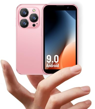 JoyZap Small Smartphone XS18pro Unlocked Mini Smartphone, 3.0” Display, 900mAh Battery, Slim Body, 5MP Camera, Best Gift for Kids (Pink