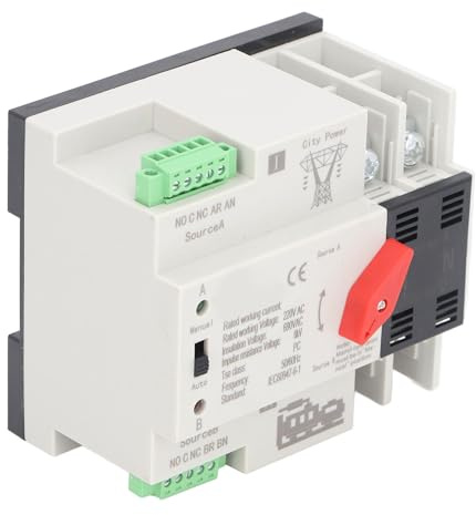 Controlador de Interruptor de Alimentación 2P, Conmutación de Red a Motor Interruptor de Transferencia Automática de Doble Potencia Resistente a Altas Temperaturas Temporización