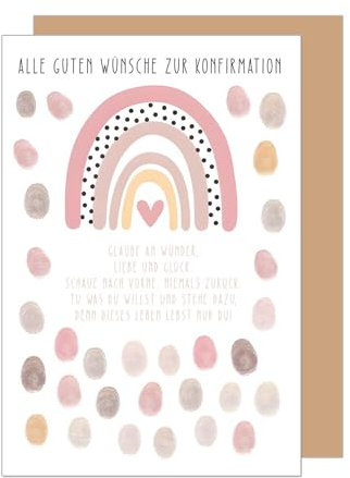 Edition Seidel Premium Glückwunschkarte zur Konfirmation mit Umschlag. Konfirmationskarte Karte mit Spruch Grußkarte Junge Mädchen Regenbogen Glaube (KF322 SW025)