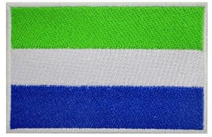 Sierra Leone Länderflaggen-Aufnäher, bestickt, zum Aufbügeln oder Aufnähen