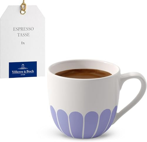 Villeroy & Boch - Fleur bleu Espressotasse blau, Spülmaschinenfest, Mikrowellensicher, Kleine Tasse für Espresso oder kleinen Kaffee, Kleine Kaffeetasse, Geschirr Blumenmuster, Premium Porzellan