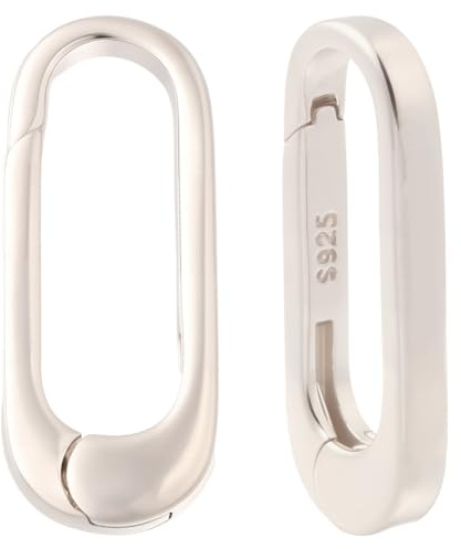 Beebeecraft 1 Caja de 2 Anillos de Resorte de Plata de Ley de 925mm Pequeños Cierres Ovalados para Joyería Collares Acortadores Y 18x7x2 paños de Pulido para Pulseras Tobilleras Y Bisutería