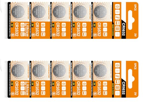 10 Pack CR1632 3V Lithium Coin Button Cell Battery BR1632 DL1632 ECR1632 KCR1632 Button Cell Battery for Calculator and Clock