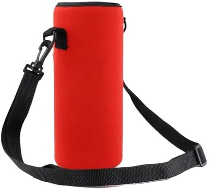 LCKKJHG Porte Bouteille Isotherme Portable Water Bottle Carrier Sports Insulated Neoprene Holder Pouch Bag Strap 550ml Sleeve Shoulder Adjustable(Red)