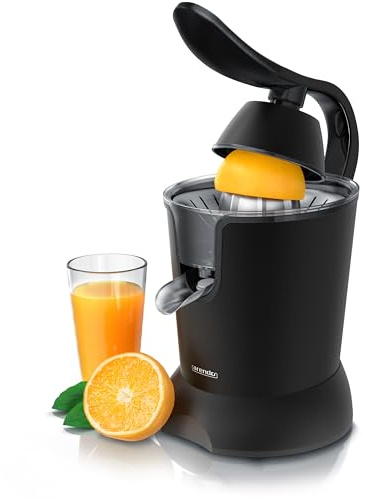 Arendo - Edelstahl Saftpresse elektrisch - Zitruspresse Orangenpresse Entsafter - 800 Watt Hochleistungsmotor - sehr hohe Ergiebigkeit - Edelstahlkegel - BPA frei - Spülmaschinen-geeignet