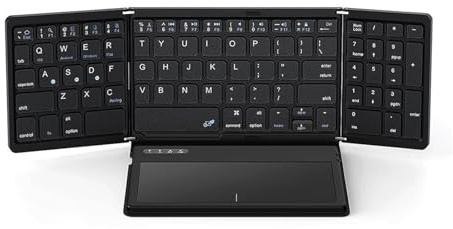 Foldable Keyboard With Large Touchpad And Numeric Keypad Auto Sleep For Tablets Smartphones Laptops Keyboard With Numeric Keypad