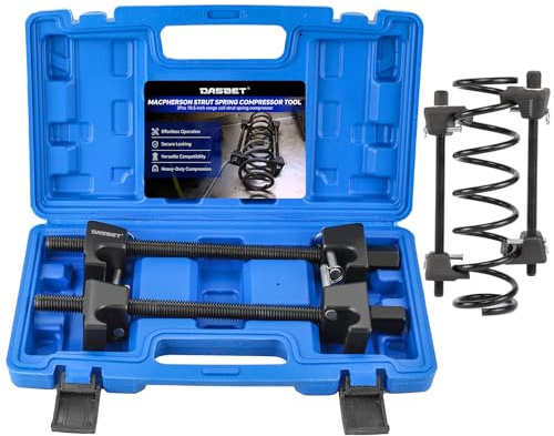 DASBET Macpherson Strut Spring Compressor Tool Kit 2PCS Coil Spring Compressor with Detent Pins Spring Compressor with 10.5in Range for Suspension Work (Blue)