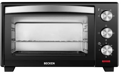 Becken - Mini Horno Eléctrico Sobremesa - Capacidad 20 L - 1380W - 4 niveles de potencia - Grill con 3 posiciones - Control manual - Temporizador - Luz piloto - Bandeja incluida