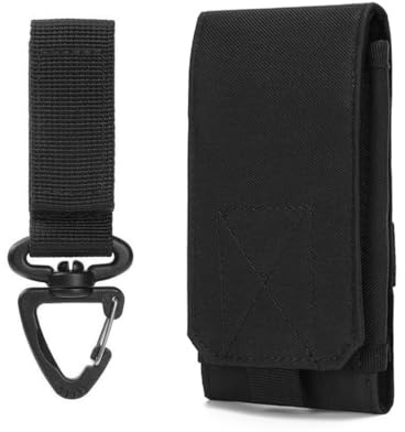 PEVRUAY Funda Movil Cinturón Vertical, Funda para enganchar al cinturón y Llevar el teléfono móvil, Color Negro, tamaño L