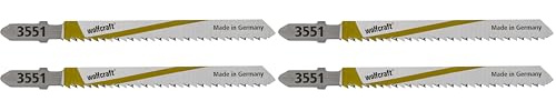 wolfcraft 2 Stichsägeblätter HCS I 3551000 I T-Schaft I für feine, saubere Schnitte in Holz, Laminat, Tischplerplatten, Spanplatten, MDF (Packung mit 2)
