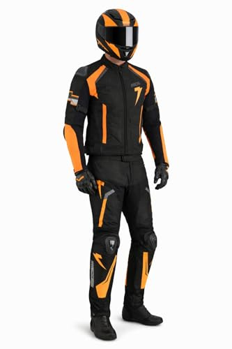 BOSmoto Motorrad kombi Herren Textil 2-teilig mit Protektoren – Biker Motorradanzug mit Motorradjacke & Motorradhose