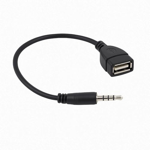 AURUM USB Klinke Adapter 3.5mm mit Auto Audio | USB AUX Adapter mit OTG, USB 2.0 | Für Autoradio, GPS, CD/DVD | HD-Sound, Plug&Play, Universell Kompatibel (2 Stück)