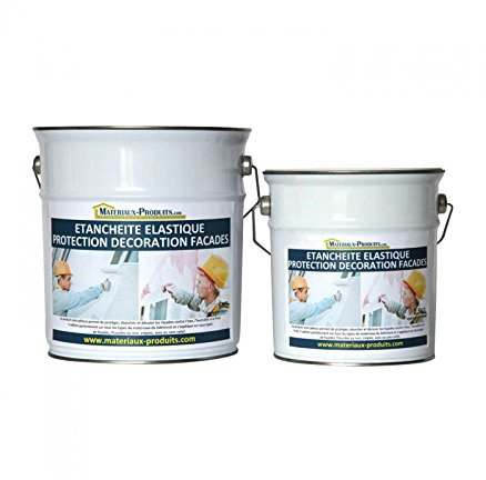MATPRO - Peinture Étanche & Élastique pour Protection de Façade - pour Mortiers, Briques, Crépis, Fissurés ou Non, Avec ou Sans Relief - Blanc - 36Kg