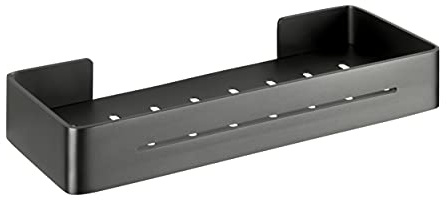 WENKO Étagère Droite Montella - Tablette de Rangement à Visser, Inoxydable, Aluminium, 32.4 x 5 x 12.8 cm, Anthracite