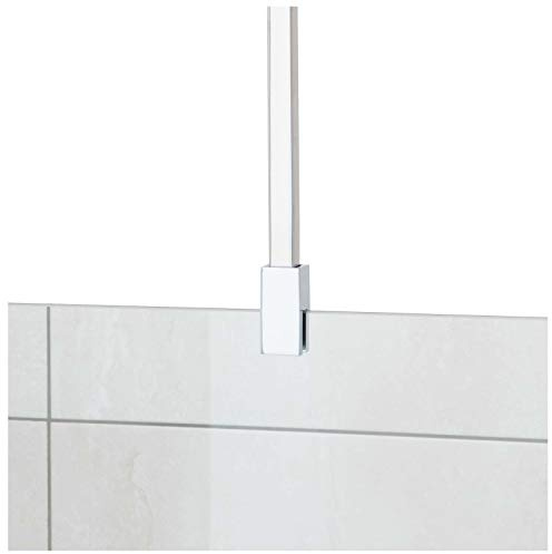 Stabilisationsstange für Duschen, Haltestange Glas - Decke, Stabilisierungsstange Duschwand, Stabilisator (Chrom eckig)
