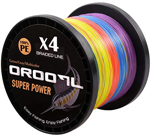 Braided Fishing Line, 10lb-133lb Fishing Line Braid 4-Strand PE Braided Fishing Line Abrasion Resistant Smooth Sensitive Strong Fishing Line for Saltwater Freshwater Green Gray Multicolor