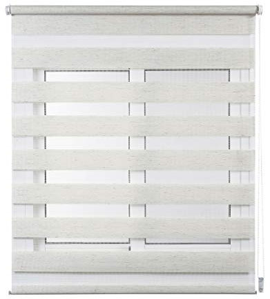 STORESDECO Doppelrollo Klemmfix ohne Bohren. Klemmrollo Einfache Montage, Zebra Rollo lichtdurchlässig und verdunkelnd, Duo Rollo ideal für Flügelfenster! | Leinen, 120 cm x 180 cm