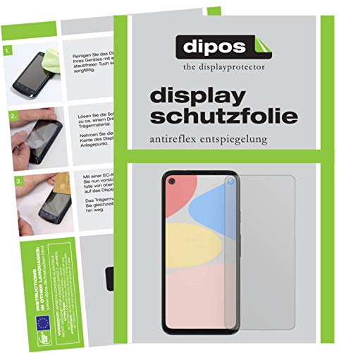 dipos I 2X Schutzfolie matt kompatibel mit Google Pixel 4a 5G Folie Displayschutzfolie (bewusst Kleiner als das Glas, da Dieses gewölbt ist)
