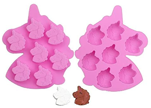 2pcs Unicorn Silicone Mould Ice, Yoghurt, Candy, Sweet, Jelly, Wax, Chocolate Muffin, Soap, Baking Mould