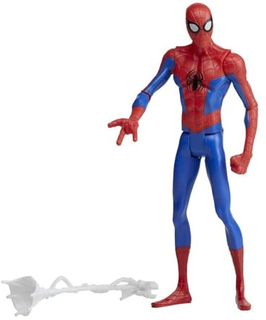 Marvel Spider-Man: Across the Spider-Verse Spider-Man-leksak, actionfigur på 15 cm med tillbehör, för barn från 4 år