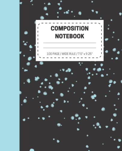 Composition Notebook : Wide Ruled, 50 Sheet, 7.5 x 9.25, Waterspout + Black Color: Composition Books, Notebooks for School, Journal Notebooks, Writing Notebooks, Wide Ruled Line Paper