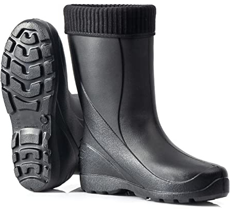 CLIMBR Botas de goma ligeras con forro térmico para mujer, EVA, cálidas, tallas 36-42, Negro , 37 EU