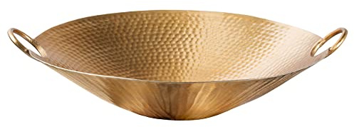 riess-ambiente.de Handgearbeitete Deko Schale Orient 55cm Gold Metall Hammerschlag Design