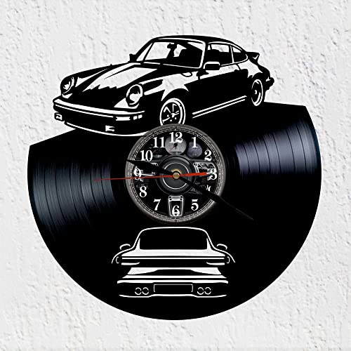 VINY WOODY Orologio grande per auto di alta gamma, orologio da parete a disco in vinile, decorazione da parete, regalo accattivante per auto sportiva