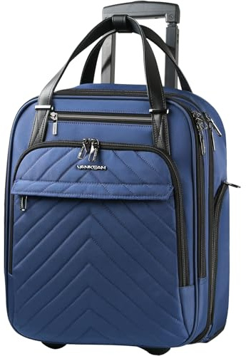 VANKEAN Reseresväska under multifunktionssäte, 40 cm (16 tum), lätt vikt, för män och kvinnor, Ljusblå, 12 x 7 x 16 inches, 16 tum Tsa Frriendly Carry on Bagage