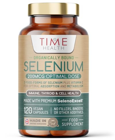 Selenium 200mcg - Maximum Absorption Organically Bound & Food-Form Tri-Selenium Complex - Clinically Studied - Immune, Cell & Thyroid Function - UK Made - GMP - No Additives