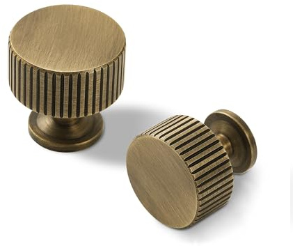 SALISENG Antiker Messing-Knauf für Küchenschrank, Bronze, Kommoden, Schubladen, 6 Stück, Messinggriffe für Badezimmer, Schlafzimmer, Schrank, Kleiderschrank, Möbelbeschläge