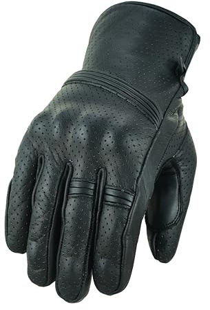 Guantes de Cuero para Motocicleta con protección Perforada, Flexibles, para cruceros, Chopper, Airsoft, Paintball, MX, ATV, Quad, Deportes, M