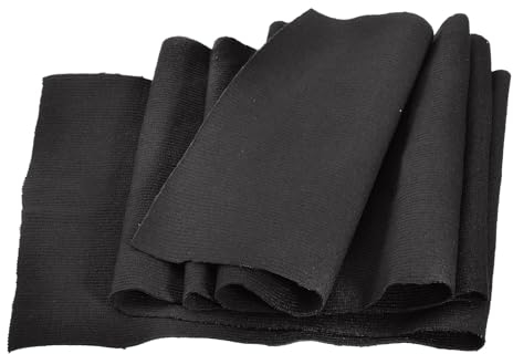 QUARKZMAN 39 Puños Elásticos de Tela de Algodón con Ribetes Acanalados, Cinta Elástica de Punto para Puños y Cintura, para Coser, 6 de Ancho, Color Negro