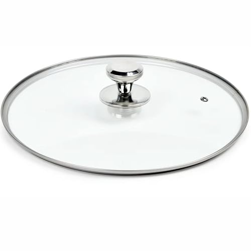 11 In Glass Lid for Frying Pan, Tempered Replacement Cover Compatible with All 11 Cookware for Skillets, Round Cast Iron, Cast Aluminium, Stainless Steel Pans &Pots, 10.8in/ 276mm - 11.2in/292mm
