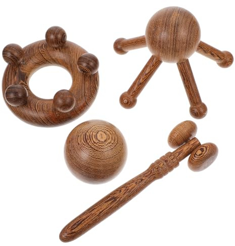 FOMIYES 4piezas Masajeador de Cabeza Aparatos de Masaje de Madera para Cefalosomas Masajeador Duradero para Uso Facial y Corporal Casa o Spa
