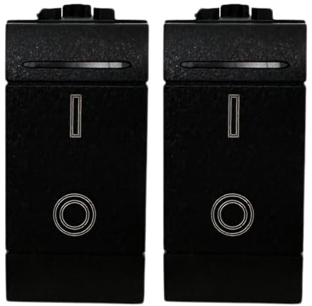 Voltix Set di 2 Prese Interruttori 16A Compatibili con Bticino Living Interruttore Bipolare, Compatibili con Bticino Living Light e Living International Placche (2 Pezzi Interruttore Bipolare 16A)