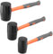 MUKSEUT Set of 3 Rubber Mallet Hammer, 16Oz 24Oz 32Oz Solid Rubber Mallet with Soft Grip for Woodworking, Flooring, Tile, DIY Jobs and Tent Pegs