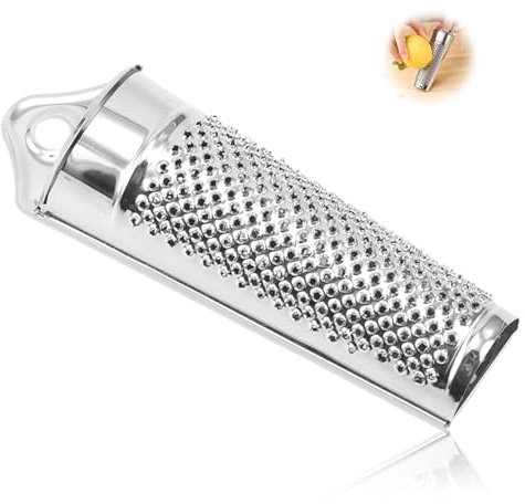 Muskatreibe,Muskatreibe mit Behälter und Muskatnüssen, mit Vorratsfach zur Aufbewahrung von Muskatnüssen,mit Vorratsfläche,Rostfreier Edelstahl, Silber,Muskatnuss Reibe mit Aufbewahrung Set