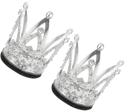 2 Stück Strasskrone für Helm, Silber, Metall, Skihelm Zubehör
