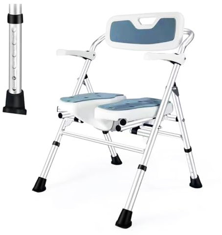 Asiento de silla de ducha resistente, silla de baño de 380 libras con apoyabrazos y respaldo, silla de ducha ajustable y extra ancha para bañera, silla de ducha para ducha interior para personas may