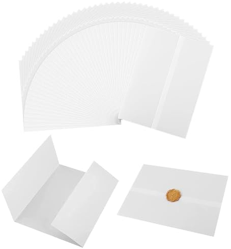 NICKLIN 54 Pezzi Buste in Pergamena per Inviti Copertine 13x18cm Carta Velina Prepiegate Stampabile Traslucida Giacca per Matrimonio Compleanno Inaugurazione della Casa