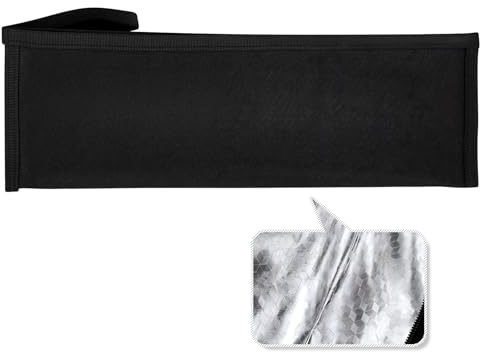 Bestecktasche für unterwegs - Kann Gegenstände bis zu 31 cm halten (2 Stück, Schwarz), Bestecktasche Camping mit Reißverschluss, Aluminium Innenfolie Leer Aufbewahrungtasche für Besteck, Cutlery Pouch