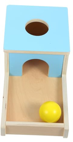 Toddmomy Caja De Madera para Lanzar Balones Material Didáctico De Juguete Caja De Permanencia De Objetos Juguete Cognitivo para Bebés para Desarrollar La Coordinación -Mano y Habilidades Mo