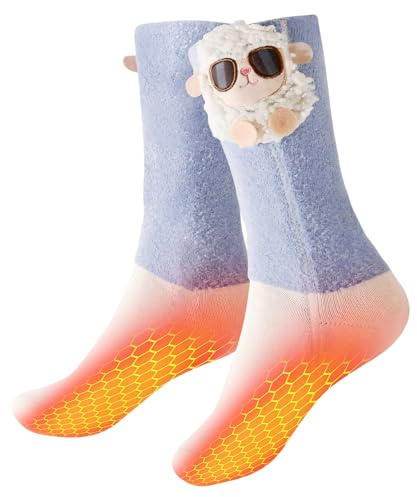 Women Heated Socks, Cute Electric Heating Socks for Womens, 2025 Upgraded 4000mAh Battery Pack & Heating Element (Not Ski Socks)