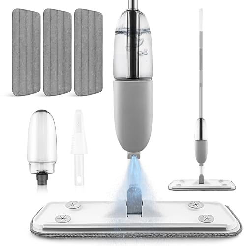 Ipetboom Balai à Franges Pulvérisateur Balai Vaporisateur pour Sols Durs Lingettes de Nettoyage pour Parquet et Carrelage
