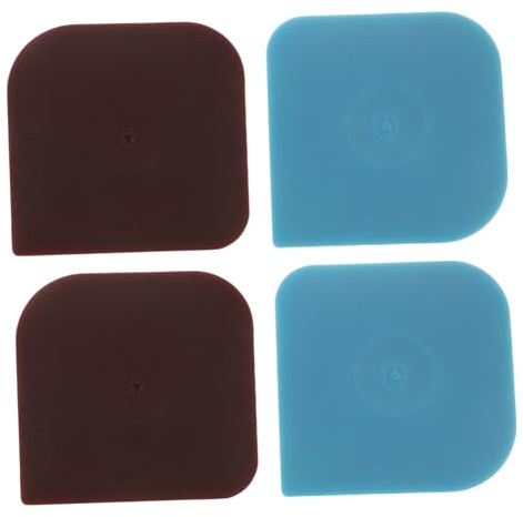 VICASKY 4 Pezzi Raschietti Nylon per Pulizia Pentole Ghisa AntiGraffio Strumenti Multifunzione con Impugnatura Ergonomica