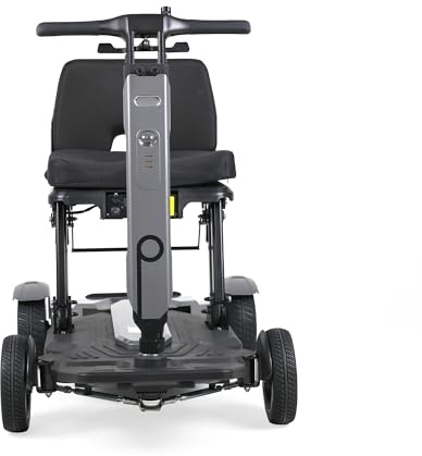 Prophete SM4 Kompakt Elektromobil – Faltbarer 4-Rad E-Scooter mit 250W Motor, 2X 24V/6Ah Li-Ion Akku, bis 20 km Reichweite, LED-Licht, PU-Vollgummireifen, 120 kg Belastung, 4-Radlenkung(Schwarz)