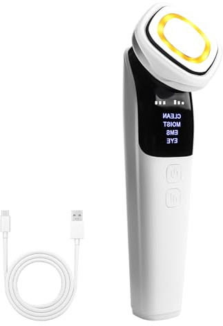 Masseur visage anti-rides : masseur facial 4 modes, masseur pour le visage, EMS Gua Sha électrique, chaleur 38-45 °C, appareil de levage du visage quotidien